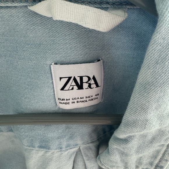 Zara mens denim button down shirt (size medium) - Picture 2 of 2